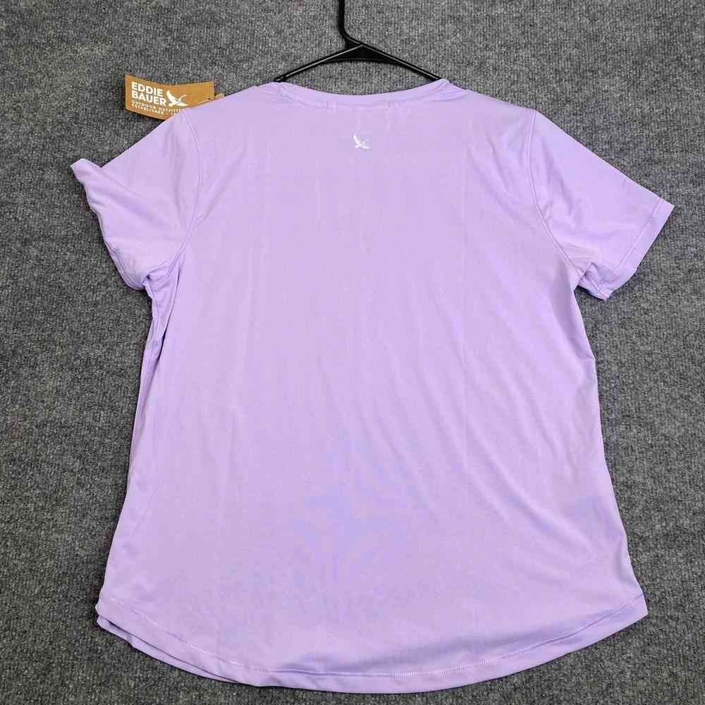 Eddie Bauer Womens Solarfoil Crew T-Shirt Iris Purple UPF 50+ Size M 4440 - Picture 8 of 8